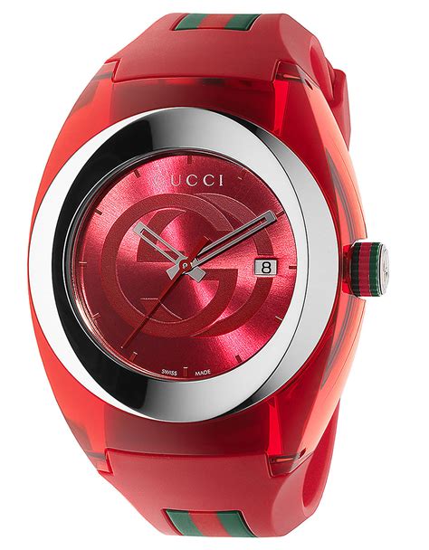 red rubber gucci watch|authentic gucci rubber watch bands.